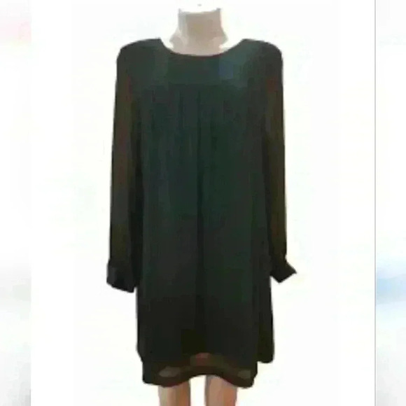 Black Double Layered Flowy H&M Dress with gold Zipper (Maternity) - size 4 - Picture 2 of 10